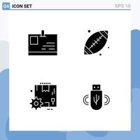 Universal Solid Glyphs Set for Web and Mobile Applications card configuration pass sport settings Editable Vector Design Elements