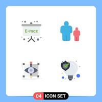 User Interface Pack of 4 Basic Flat Icons of board draft physics formula father sketching Editable Vector Design Elements