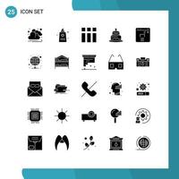 Set of 25 Modern UI Icons Symbols Signs for finance countrey collage day indian Editable Vector Design Elements