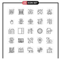 Set of 25 Line Style Icons for web and mobile Outline Symbols for print Line Icon Signs Isolated on White Background 25 Icon Set Creative Black Icon vector background