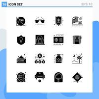 16 Creative Icons Modern Signs and Symbols of access building safe life insurance Editable Vector Design Elements