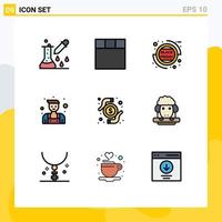 9 Creative Icons Modern Signs and Symbols of research money friday card locksmith Editable Vector Design Elements