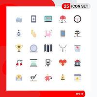 Modern Set of 25 Flat Colors and symbols such as army safety coding rain insurance Editable Vector Design Elements