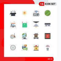 Modern Set of 16 Flat Colors Pictograph of money webpage keyboard web computer Editable Pack of Creative Vector Design Elements