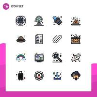 16 Creative Icons Modern Signs and Symbols of laboratory fire news target chemical firefighter Editable Creative Vector Design Elements