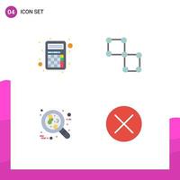 Mobile Interface Flat Icon Set of 4 Pictograms of apps cancer interface science leukemia Editable Vector Design Elements