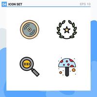 4 Creative Icons Modern Signs and Symbols of cd code search education stare magnifying Editable Vector Design Elements