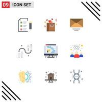 Universal Icon Symbols Group of 9 Modern Flat Colors of computer development romance design coding Editable Vector Design Elements