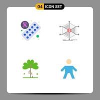 4 Universal Flat Icons Set for Web and Mobile Applications tablet green data information irish Editable Vector Design Elements