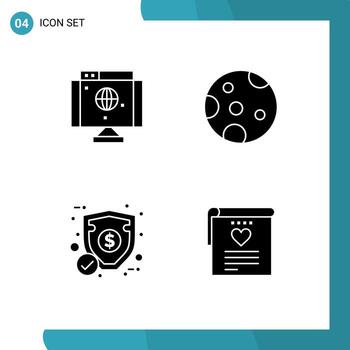 Set of Modern UI Icons Symbols Signs for computer protection technology weather file Editable Vector Design Elements