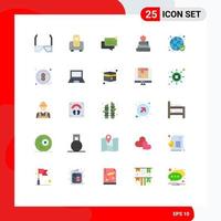 Modern Set of 25 Flat Colors and symbols such as globe education hardware books shop Editable Vector Design Elements