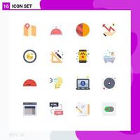 16 Universal Flat Colors Set for Web and Mobile Applications pie chart photo analytics money Editable Pack of Creative Vector Design Elements