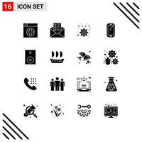 Stock Vector Icon Pack of 16 Line Signs and Symbols for products devices preference samsung mobile Editable Vector Design Elements