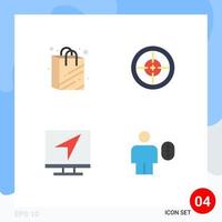 4 Creative Icons Modern Signs and Symbols of bag computer army soldier message Editable Vector Design Elements