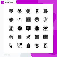 Pack of 25 creative Solid Glyphs of learning learning apps business education apps ice Editable Vector Design Elements