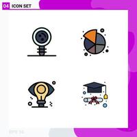 4 Creative Icons Modern Signs and Symbols of biology business dna market bulb Editable Vector Design Elements