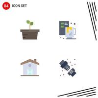 User Interface Pack of 4 Basic Flat Icons of nature canada creative file mechanical Editable Vector Design Elements