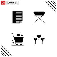 Pack of Modern Solid Glyphs Signs and Symbols for Web Print Media such as bars cart four furniture e Editable Vector Design Elements