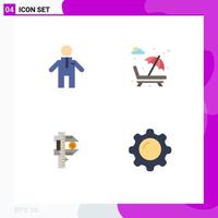 Universal Icon Symbols Group of 4 Modern Flat Icons of man measure fountain valentines day tiny Editable Vector Design Elements