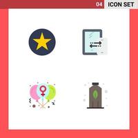 4 Universal Flat Icons Set for Web and Mobile Applications badge balloon insignia connection heart Editable Vector Design Elements