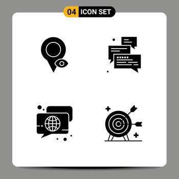 Creative Icons Modern Signs and Symbols of eye bubble pointer messages globe Editable Vector Design Elements