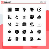 User Interface Pack of 25 Basic Solid Glyphs of money coin pitch business designing Editable Vector Design Elements