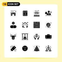 16 Creative Icons Modern Signs and Symbols of drug depression lab sad failure Editable Vector Design Elements