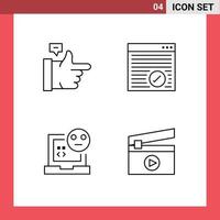 Universal Icon Symbols Group of 4 Modern Filledline Flat Colors of bubble develop browser webpage error Editable Vector Design Elements
