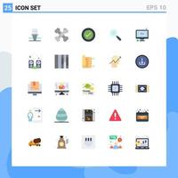 25 Thematic Vector Flat Colors and Editable Symbols of television find rheumatism research wireframe Editable Vector Design Elements