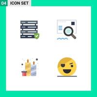 Set of 4 Commercial Flat Icons pack for data candles check search halloween Editable Vector Design Elements