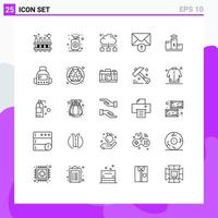 Universal Icon Symbols Group of 25 Modern Lines of first place pedestal cloud receive mail Editable Vector Design Elements