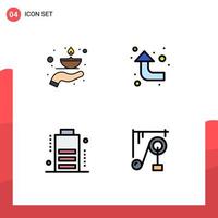 Universal Icon Symbols Group of 4 Modern Filledline Flat Colors of care charge lamp reload device Editable Vector Design Elements