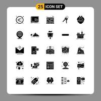 Set of 25 Modern UI Icons Symbols Signs for house keys os profit grow Editable Vector Design Elements