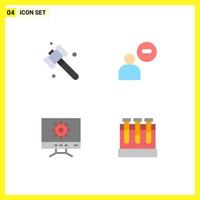 4 Creative Icons Modern Signs and Symbols of construction design male less tubs Editable Vector Design Elements