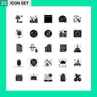 25 iconos creativos signos y símbolos modernos de equipos estadísticas solares paisaje de montaña elementos de diseño vectorial editables vector