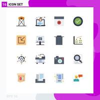 16 Universal Flat Color Signs Symbols of wireframe ui money layout remove Editable Pack of Creative Vector Design Elements