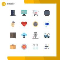 Set of 16 Modern UI Icons Symbols Signs for knowledge head chart capability layout Editable Pack of Creative Vector Design Elements