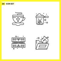 4 Icon Set Simple Line Symbols Outline Sign on White Background for Website Design Mobile Applications and Print Media Creative Black Icon vector background