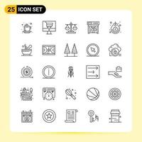 25 Creative Icons for Modern website design and responsive mobile apps 25 Outline Symbols Signs on White Background 25 Icon Pack Creative Black Icon vector background