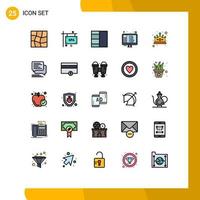 25 iconos creativos signos y símbolos modernos de chat rey diseño imperio programación elementos de diseño vectorial editables vector