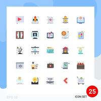 25 iconos creativos, signos y símbolos modernos de configuración de documentos, estación de documentos, tren, elementos de diseño vectorial editables vector