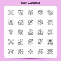 OutLine 25 Talent Management Icon set Vector Line Style Design Black Icons Set Linear pictogram pack Web and Mobile Business ideas design Vector Illustration