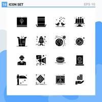 16 Creative Icons Modern Signs and Symbols of cakes baking top hat baked loving Editable Vector Design Elements