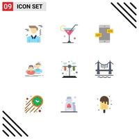 Stock Vector Icon Pack of 9 Line Signs and Symbols for test team arrows couple employee Editable Vector Design Elements