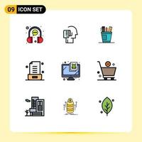 Universal Icon Symbols Group of 9 Modern Filledline Flat Colors of email supply schedule supplies office Editable Vector Design Elements