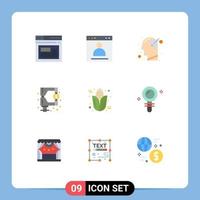 Flat Color Pack of 9 Universal Symbols of tax market profile funds mind Editable Vector Design Elements