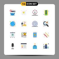 Modern Set of 16 Flat Colors and symbols such as global business storage holiday ram hardware Editable Pack of Creative Vector Design Elements