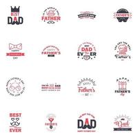 Set of Happy Fathers day elements 16 Black and Pink Vector illustration Editable Vector Design Elements