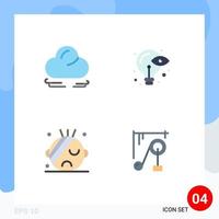 User Interface Pack of 4 Basic Flat Icons of wind medical creative idea machine Editable Vector Design Elements