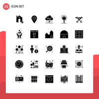 25 iconos creativos signos y símbolos modernos del marcador de búsqueda de procesos seo enviar elementos de diseño vectorial editables vector